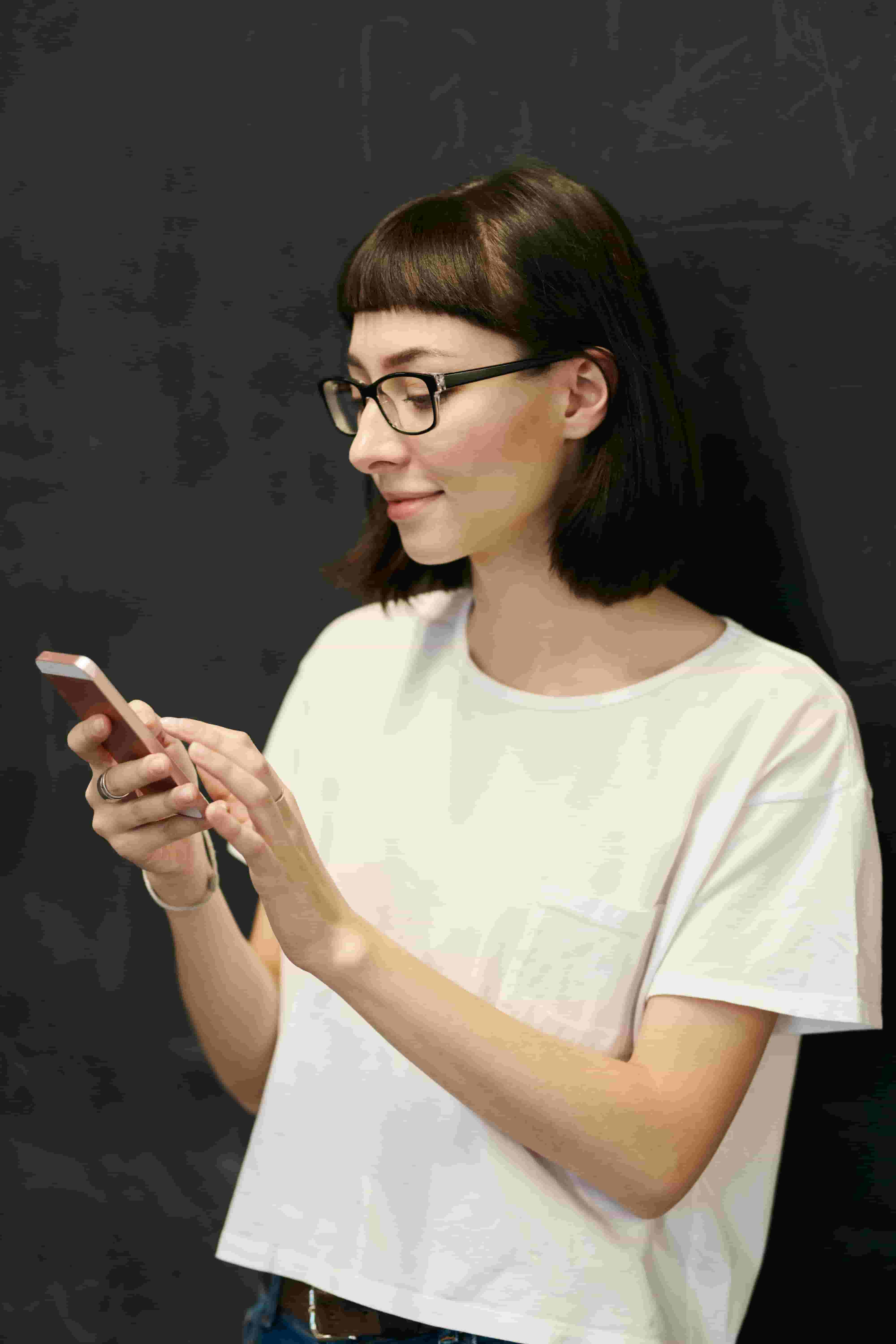 Confident language learner using AI practice tools on smartphone